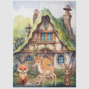 Whimsical Woodland Animals & Cottage Tissue Paper