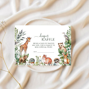 Whimsical Woodland Animals Diaper Raffle Ticket Enclosure Card