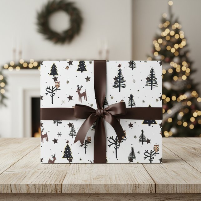  Whimsical Woodland Animals Holiday Wrapping Paper (Holiday Wrapping Paper)
