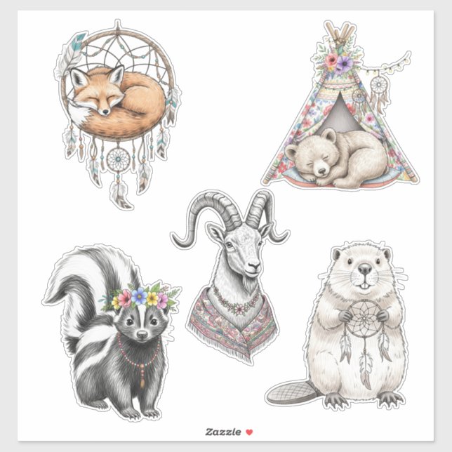 Whimsical Woodland Animals Sticker Pack 2 (Sheet)