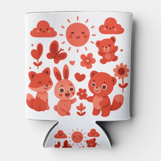 Whimsical Woodland Animals Sun Can Cooler (Front)