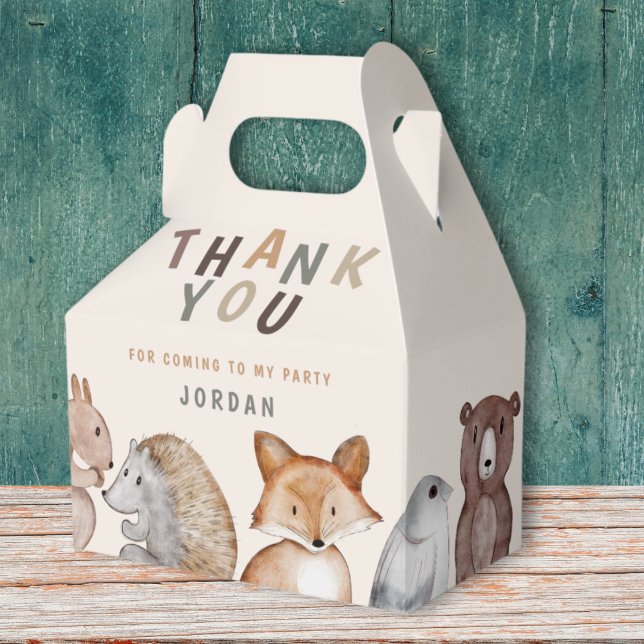 Whimsical Woodland Animals Thank You   Favour Box (Creator Uploaded)
