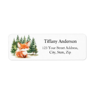 Whimsical Woodland Baby Fox Return Address Return Address Label