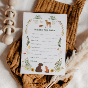 Whimsical Woodland Baby Shower Wishes for Baby Advice Card