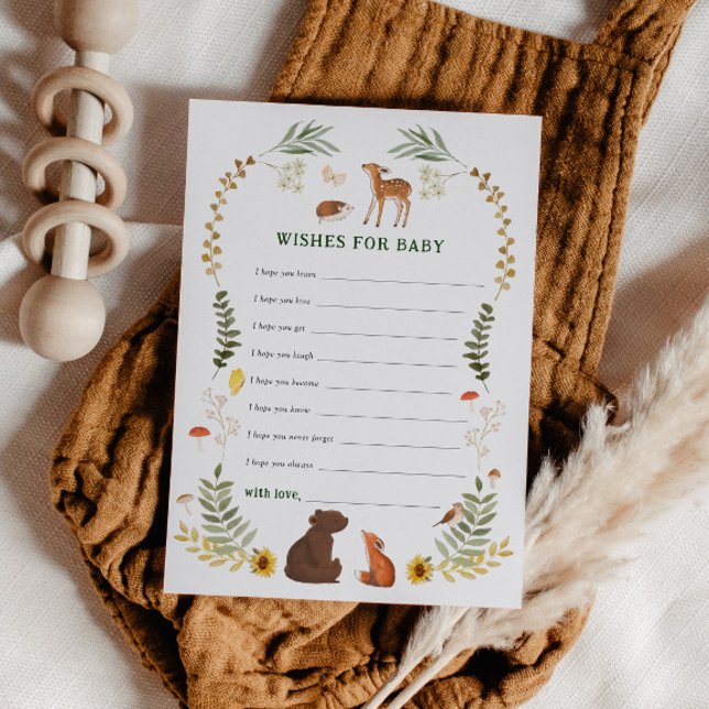 Whimsical Woodland Baby Shower Wishes for Baby Advice Card (Creator Uploaded)