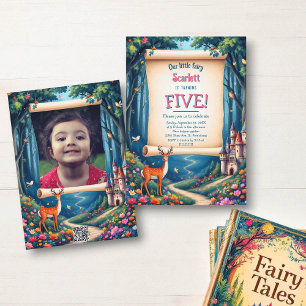 Whimsical Woodland Castle Fairytale Kid's Birthday Invitation