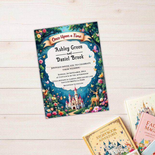 Whimsical Woodland Castle Fairytale Wedding Acrylic Invitations (Creator Uploaded)