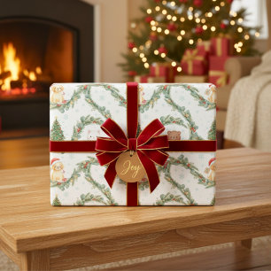 Whimsical Woodland Christmas Animals  Wrapping Paper