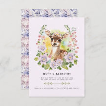 Whimsical Woodland Deer RSVP Details Card