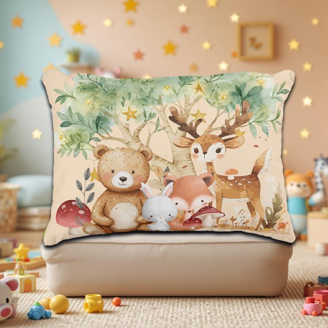 Whimsical Woodland Forest Animals Decorative Cushion (Creator Uploaded)