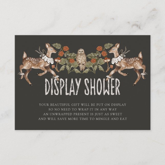 Whimsical Woodland Forest Display Shower Enclosure Card (Front)