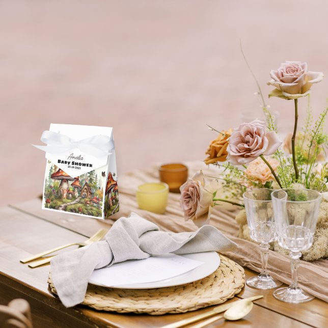 Whimsical Woodland Forest Mushroom Baby Shower Favour Box (Creator Uploaded)