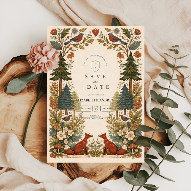 Whimsical Woodland Forest Wedding Save The Date (Creator Uploaded)