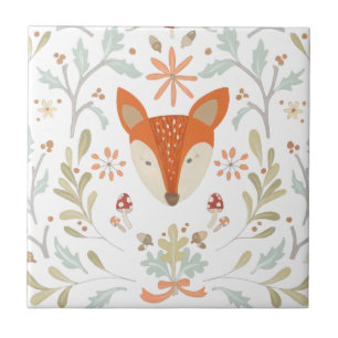 Whimsical Woodland Fox Ceramic Tile