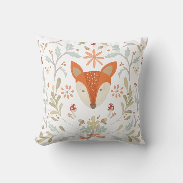 Whimsical Woodland Fox Cushion (Front)