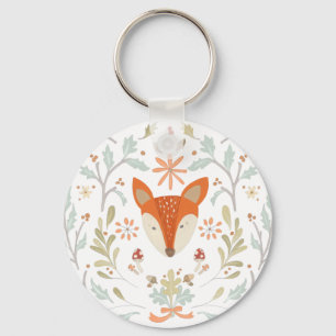 Whimsical Woodland Fox Key Ring