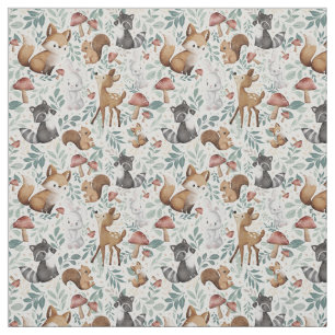 Whimsical Woodland Friends in the Forest Fabric