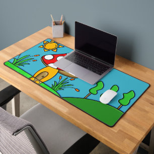 Whimsical Woodland Fungi Art Desk Mat