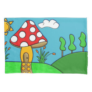 Whimsical Woodland Fungi Art Pillowcase