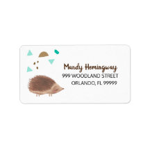 Whimsical Woodland Hedgehog Illustration Address