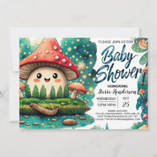 Whimsical Woodland Mushroom Magic Baby Shower Invitation