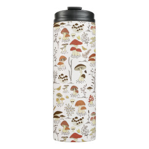 Whimsical Woodland Mushrooms Pattern Thermal Tumbler