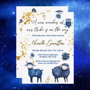 Whimsical Woodland Night: A Baby is on the Way Invitation