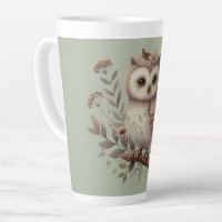 Whimsical Woodland Owl Botanical Illustration