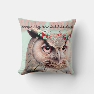 Whimsical Woodland Owl Sleep Tight  Nursery Cushion