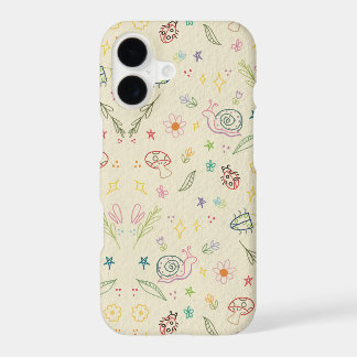 Whimsical Woodland Snail Mushroom Doodles Phone Ca