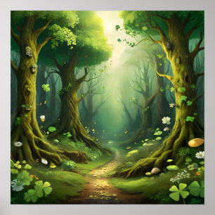 Whimsical Woodland St Patrick’s Day Path Poster