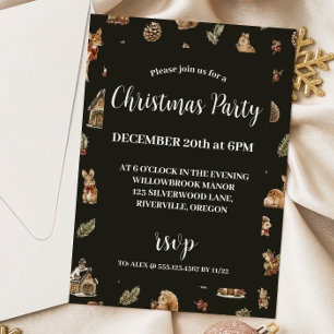 Whimsical Woodland Storybook Christmas Invitation