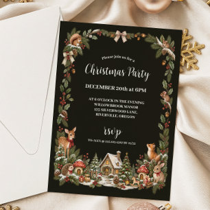 Whimsical Woodland Storybook Christmas Invitation