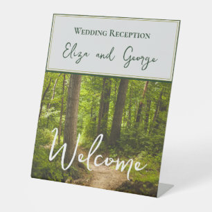 Whimsical Woodland Wedding Pedestal Sign