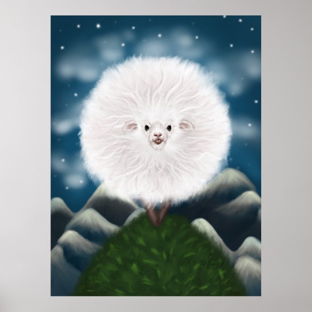 Whimsical Woolly: Silly Super Fluffy Sheep on the  Poster (Front)
