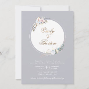 Whimsical Wreath Bohemian Wedding Invitation
