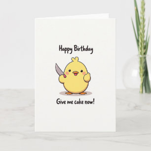 Whimsical Yellow Bird Birthday Card