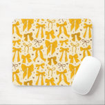 Whimsical Yellow Bows Pattern Mouse Pad<br><div class="desc">Coquette and whimsical mousepad featuring hand drawn illustration of yellow bows and heart pattern.</div>