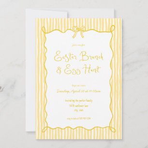Whimsical Yellow Easter Brunch Egg Hunt Invitation