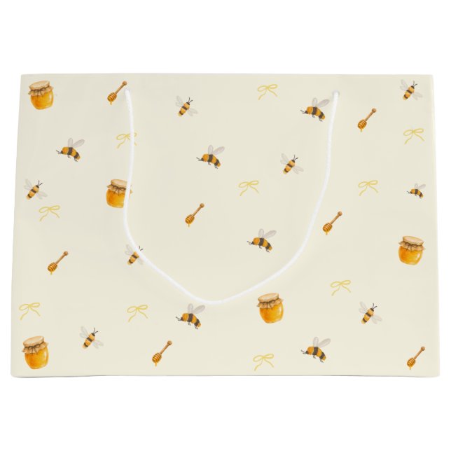 Whimsical Yellow Honey Bee  Large Gift Bag (Front)
