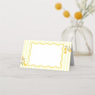 Whimsical Yellow Lemon Food Label Place Card
