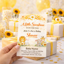 Whimsical Yellow Watercolor Safari Sunshine Baby