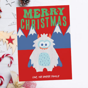Whimsical Yeti Christmas Holiday Card