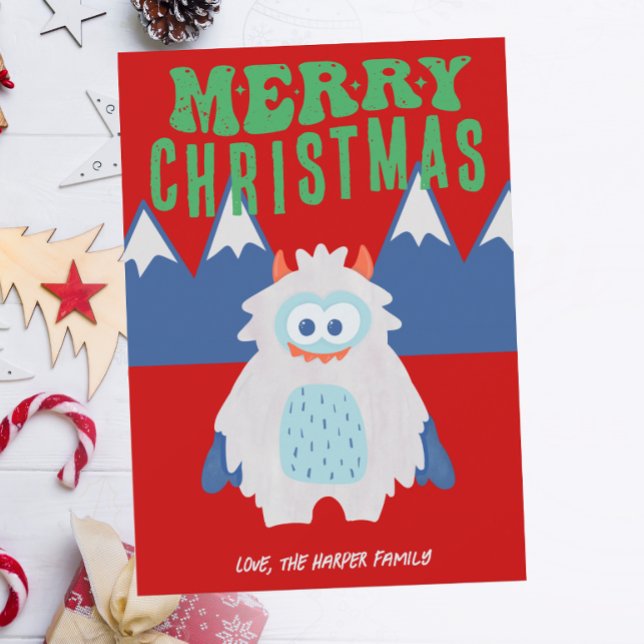 Whimsical Yeti Christmas Holiday Card (Creator Uploaded)