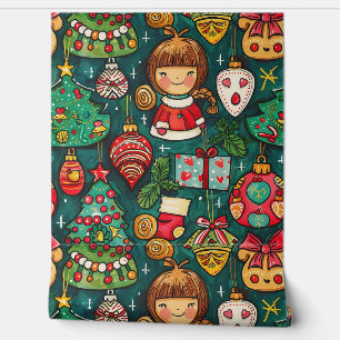 Whimsical Yuletide Sparkle Christmas Wallpaper