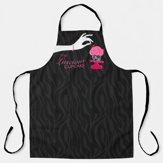 Whimsical Zebra Cupcake Bakery Apron (Front)