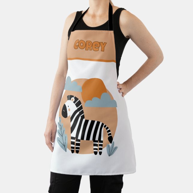 Whimsical Zebra Scandinavian Influenced Apron (Insitu)