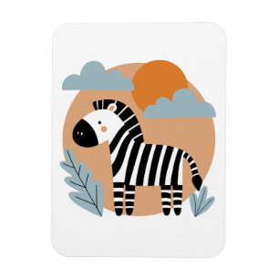 Whimsical Zebra Scandinavian Influenced Magnet