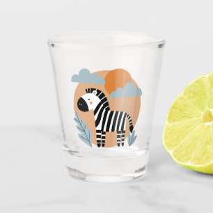 Whimsical Zebra Scandinavian Influenced Shot Glass