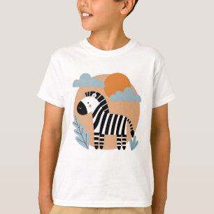 Whimsical Zebra Scandinavian Influenced T-Shirt